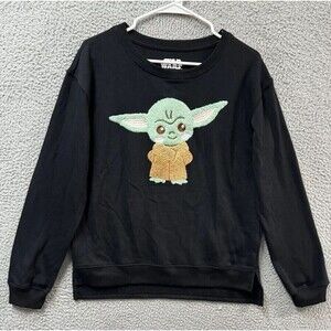 Star Wars The Mandalorian Baby Yoda Sweatshirt Junior Large Black The Child